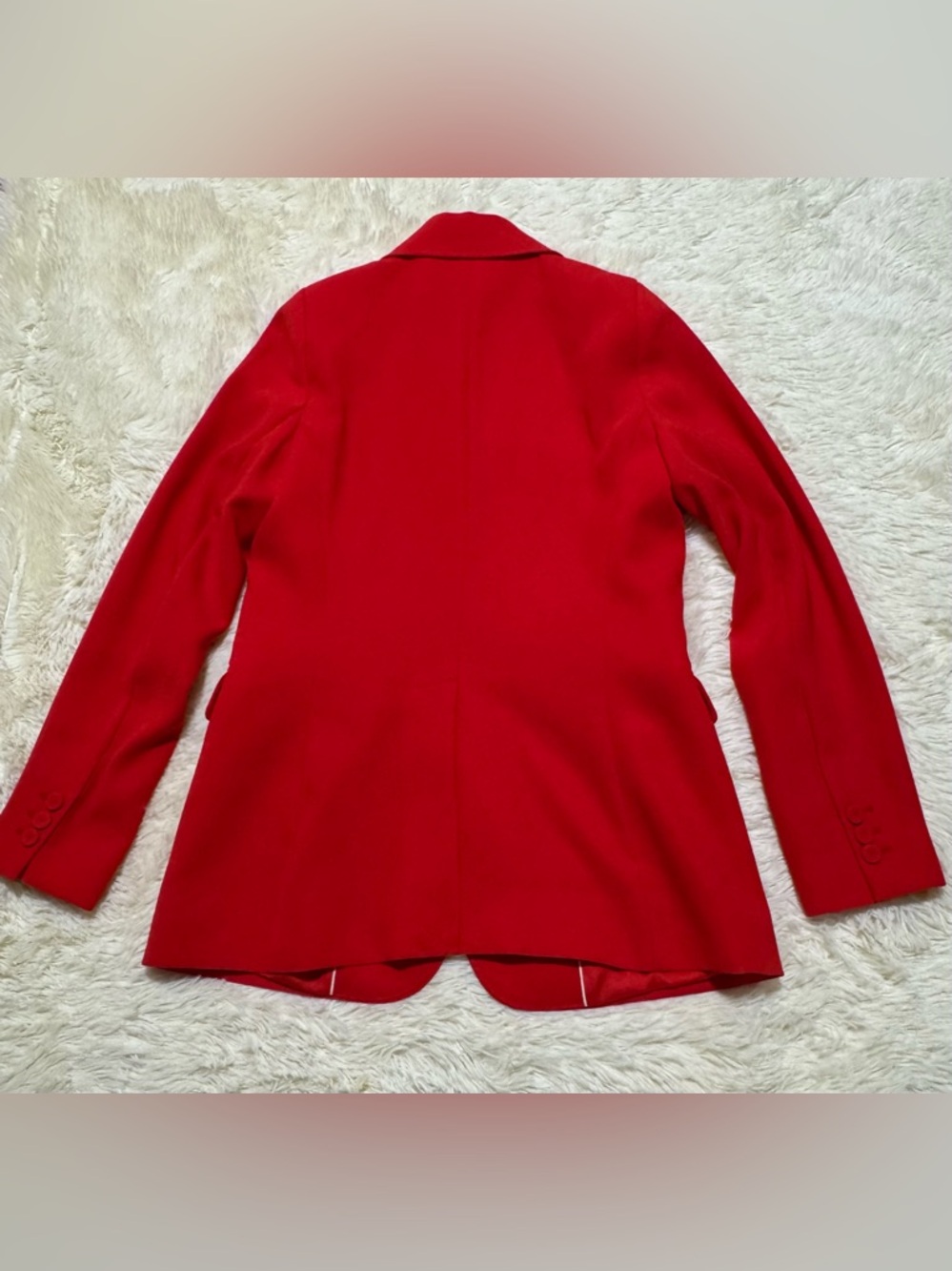 Mango Red Tailored Blazer Jacket Size S Career Office Chic - Picture 13 of 13